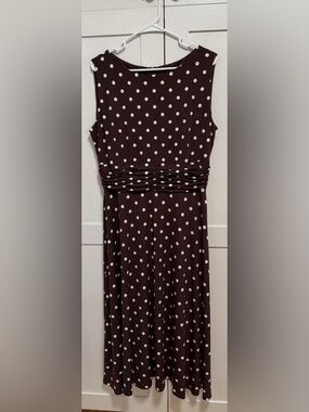 Jessica Howard Brown and White Polka Dot Dress. Size -14W